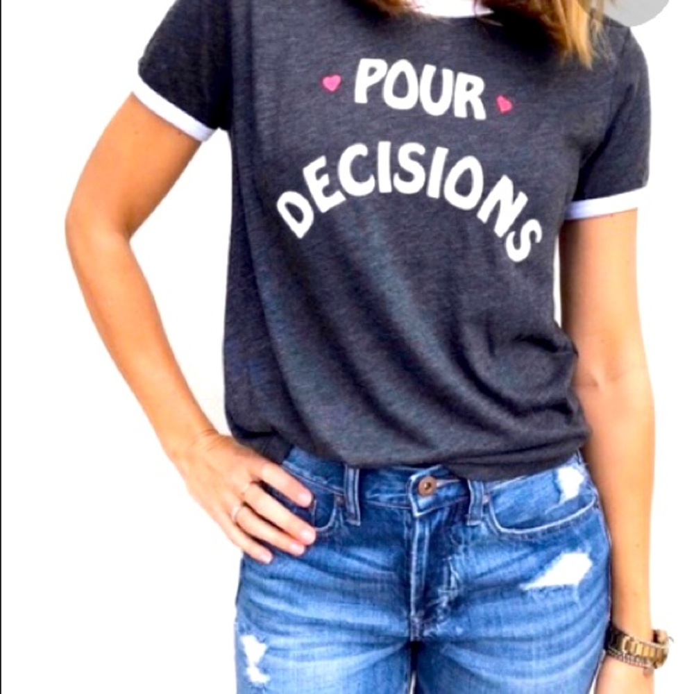 Wildfox “Pour Decisions” Graphic Tee Shirt gray